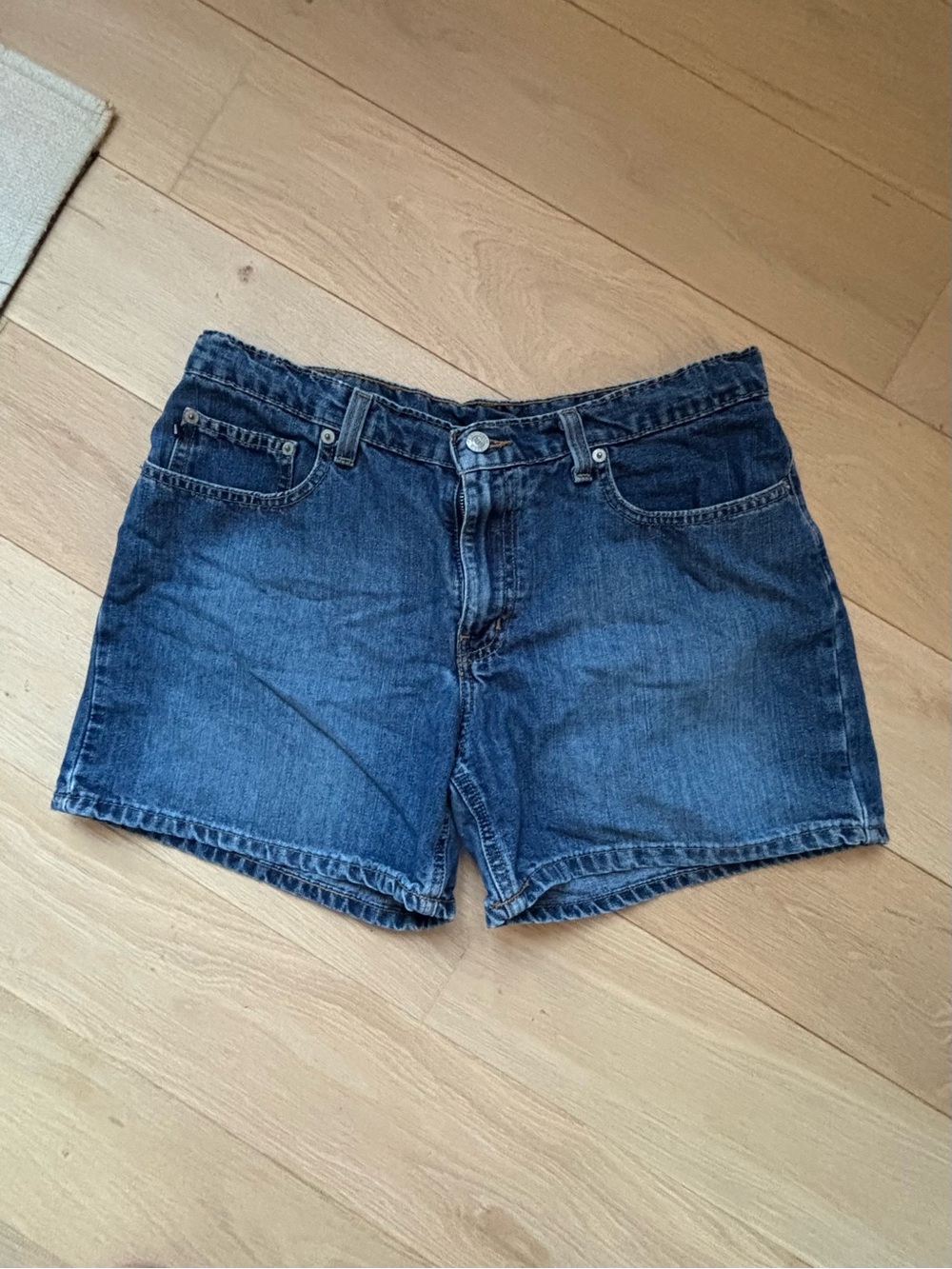 Vintage 90s Ralph Lauren Polo Jeans Blue Denim Womens 5" Saturday Shorts Size 12